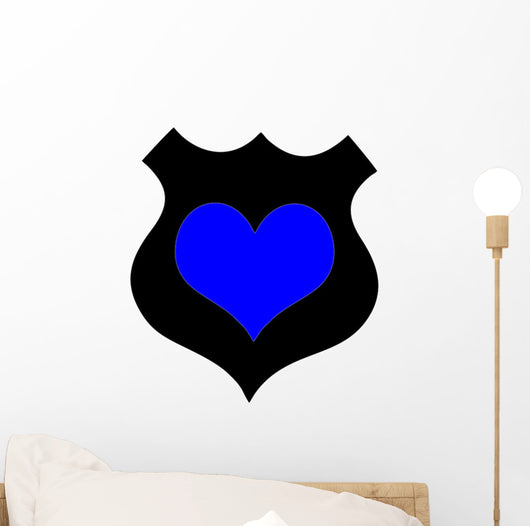 Police Badge with Heart Wall Decal