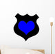 Police Badge with Heart Wall Decal