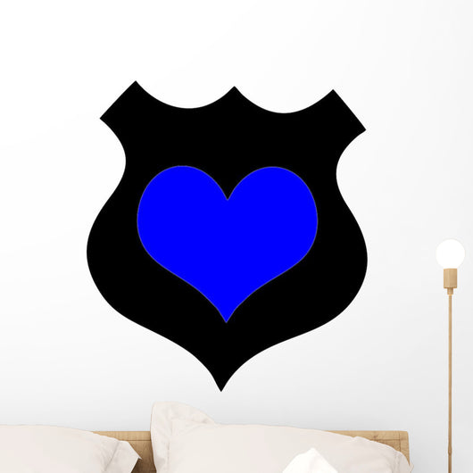 Police Badge with Heart Wall Decal