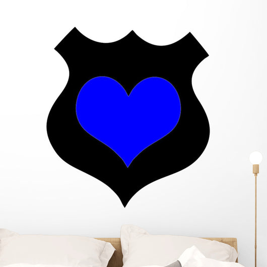 Police Badge with Heart Wall Decal