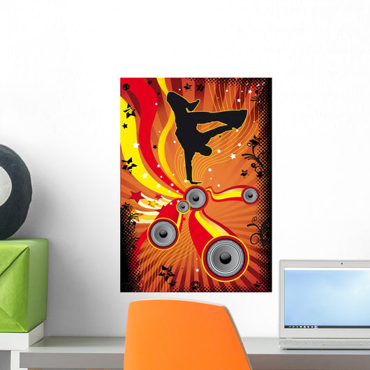 Retro Break Dancer Wall Decal