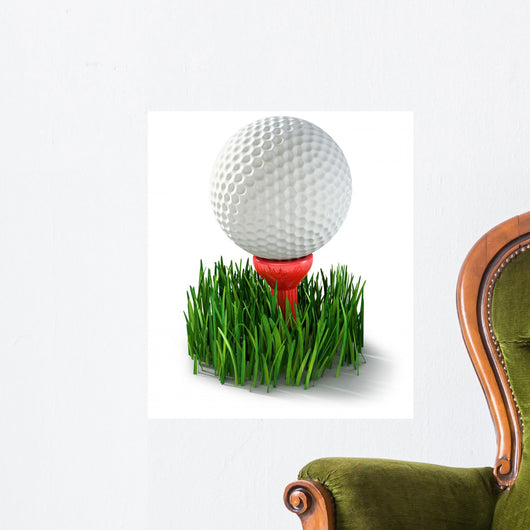 Golf Ball Grass Tee Wall Decal