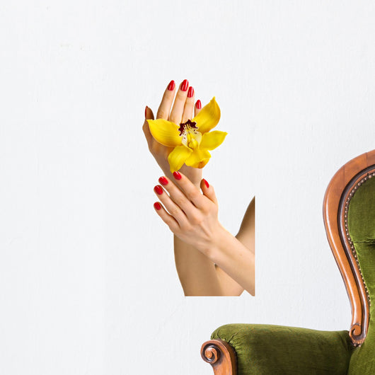 Beautiful Hands with Red Wall Decal
