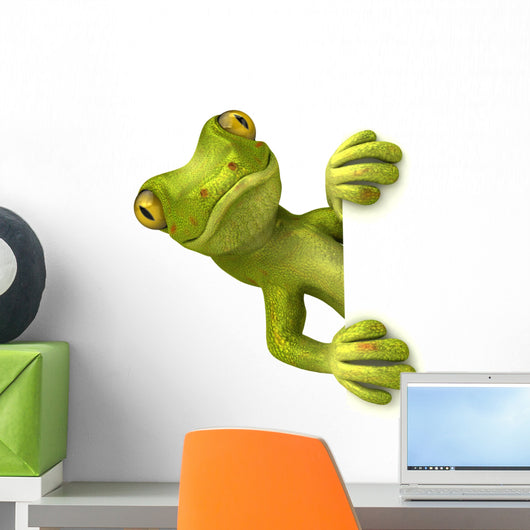 Gecko with White Sign Wall Decal
