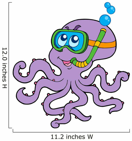 Octopus Snorkel Diver Wall Decal