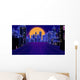 Retro Futuristic Skyscraper City Wall Decal Design 4