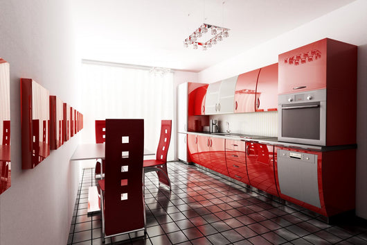 Modern Kitchen 3D Render Wall Decal