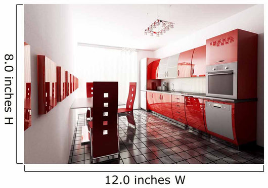 Modern Kitchen 3D Render Wall Decal