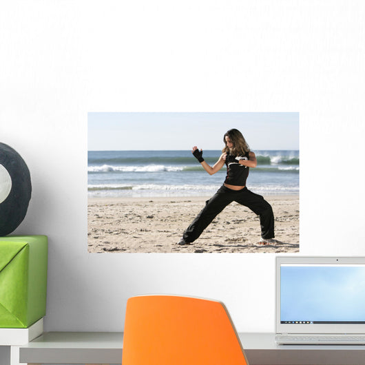 Girl Fighting Wall Decal