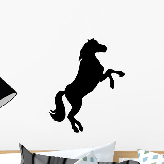 Silhouette Black Horse White Wall Decal