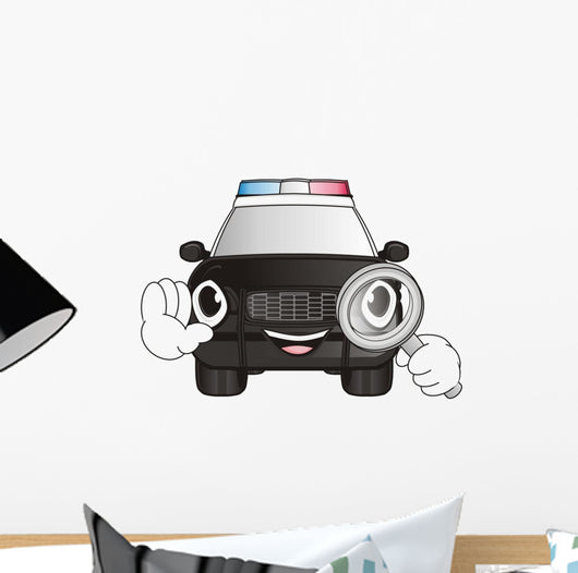 Police Car Cartoon Wall Decal