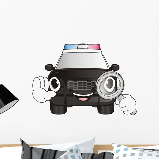 Police Car Cartoon Wall Decal