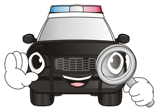 Police Car Cartoon Wall Decal