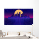 Retro Futuristic Skyscraper City Wall Decal Design 1