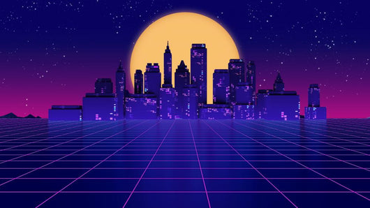 Retro Futuristic Skyscraper City Wall Decal Design 1