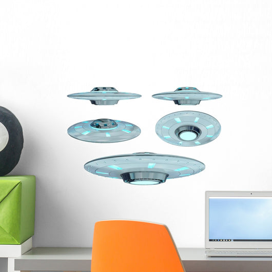 Vintage Ugo Space Ships Wall Decal Sticker Set