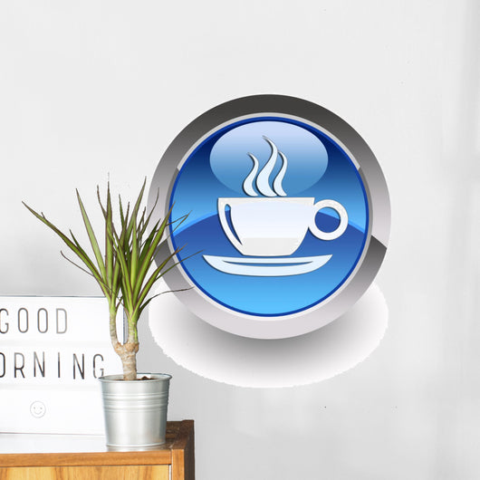 Coffee Break Glossy Icon Wall Decal