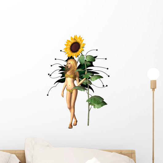 Sunflower Fairy Wall Decal