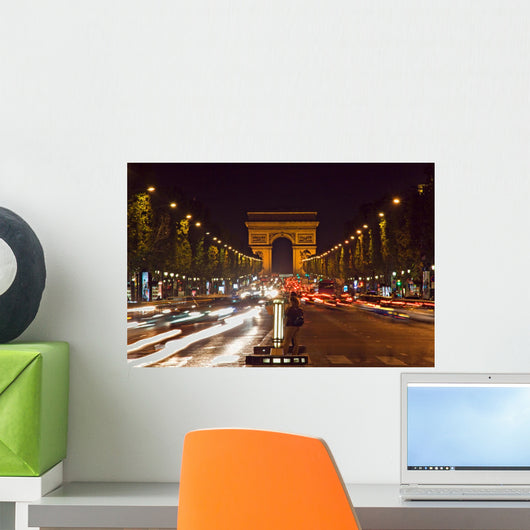 Arc Triomphe and Champs-elysees Wall Decal