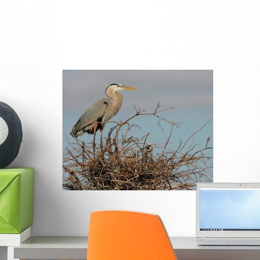Nesting Great Blue Heron Wall Decal
