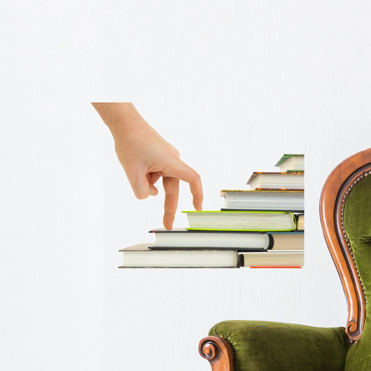 Hand and Book Stairs Wall Decal