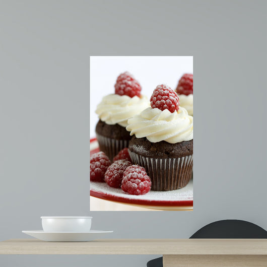 Chocolate and Raspberry Cupcakes Wall Decal Design 2