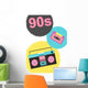 90s Poster with Boombox Wall Decal