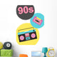 90s Poster with Boombox Wall Decal