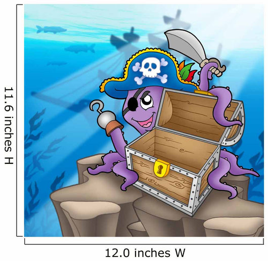 Pirate Octopus with Chest Wall Decal Design 1