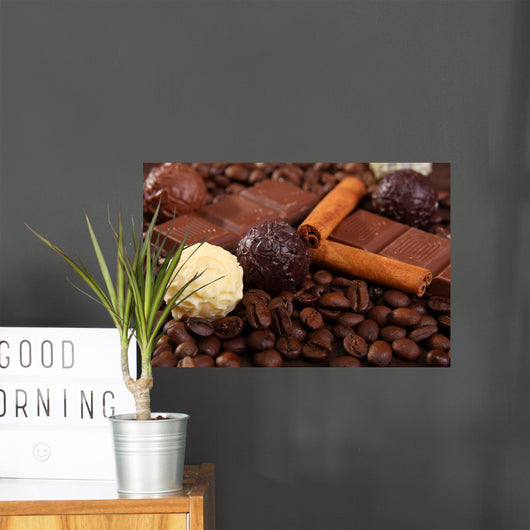 Chocolates with Coffee Beans Wall Decal