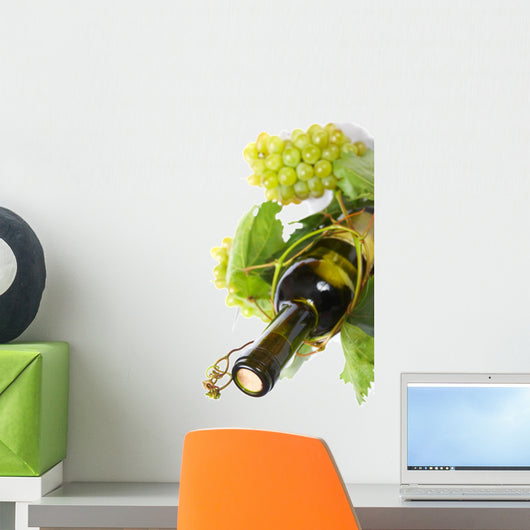 Wine Bottle Grape Vine Wall Decal