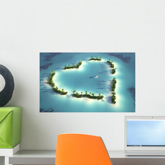 Aerial Heart-shaped Island Wall Decal
