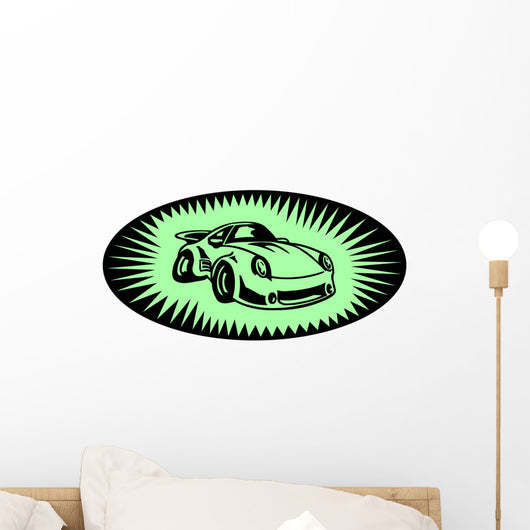 Car with Starburst Wall Decal
