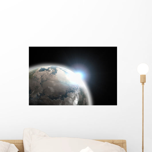 Sun Emerging over Planet Wall Decal