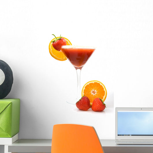 Fresh Tropical Strawberry Cocktail Wall Decal
