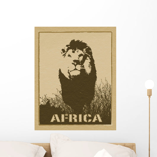 Africa Image with Lion Wall Decal