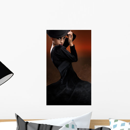 Fashion Style Dancing Lady Wall Decal