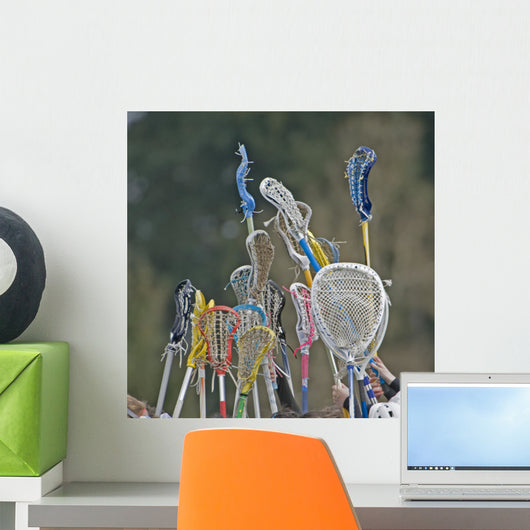 Lacrosse Sticks To-the-sky Wall Decal