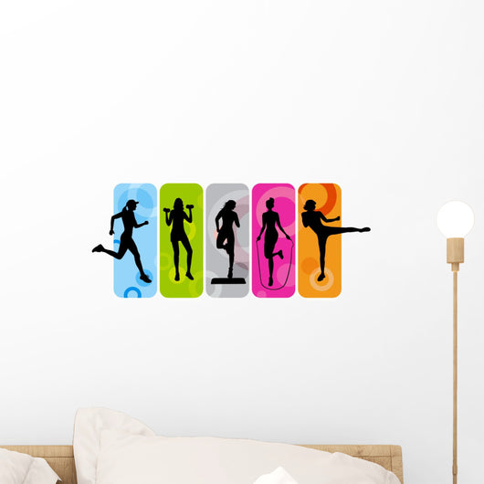 Fitness Silhouettes Set Wall Decal