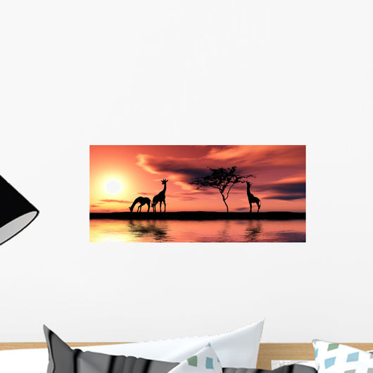 Family of Giraffes Wall Mural