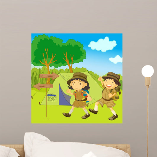 boy and girl scout Wall Mural