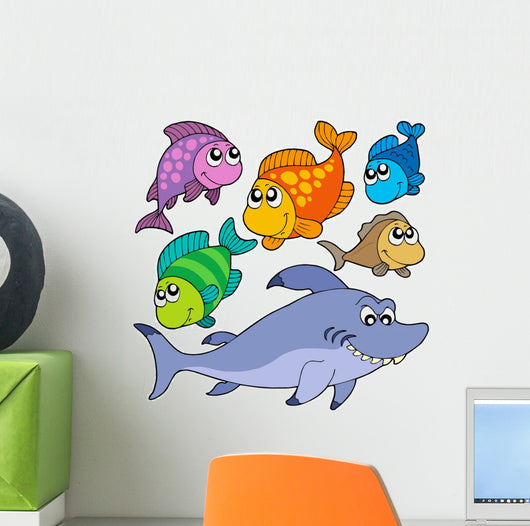 Various cartoon fishes collection Wall Decal