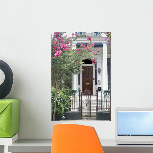 Home with Flowers Wall Mural