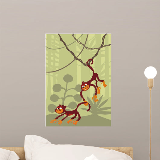 Silly Little Monkeys Wall Mural