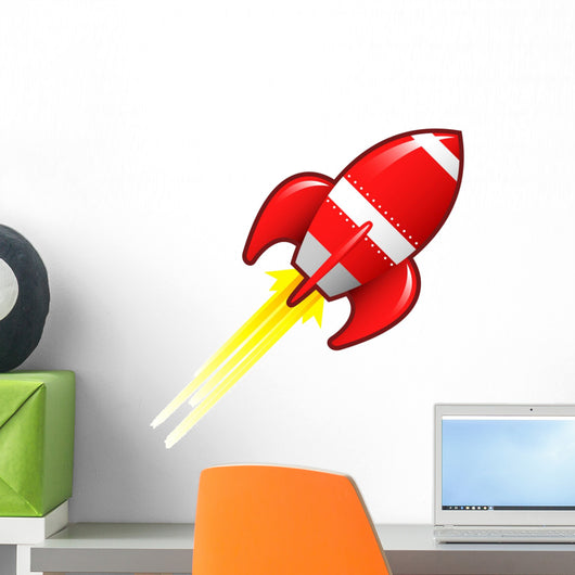 Retro rocket ship illustration Wall Decal