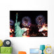 The Statue of Liberty and 4th of July fireworks Wall Mural