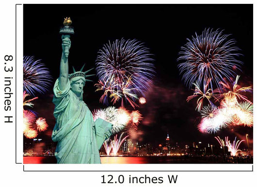 The Statue of Liberty and 4th of July fireworks Wall Mural