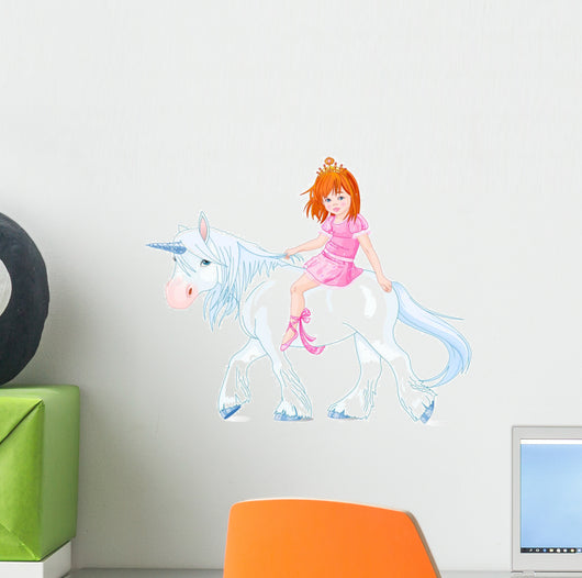 Princess on unicorn Wall Decal