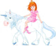 Princess on unicorn Wall Decal