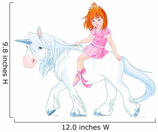 Princess on unicorn Wall Decal